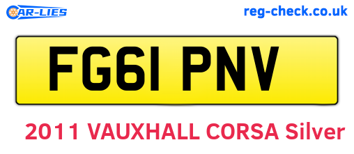 FG61PNV are the vehicle registration plates.