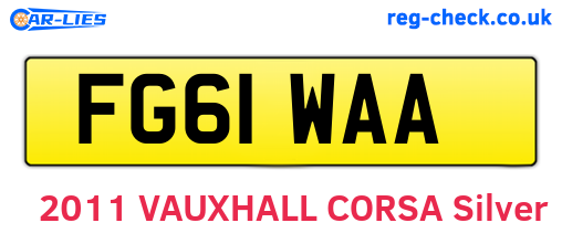 FG61WAA are the vehicle registration plates.