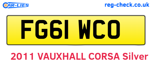 FG61WCO are the vehicle registration plates.