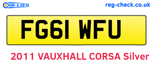 FG61WFU are the vehicle registration plates.