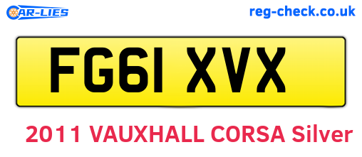FG61XVX are the vehicle registration plates.