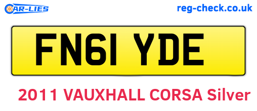 FN61YDE are the vehicle registration plates.
