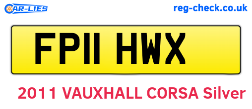 FP11HWX are the vehicle registration plates.