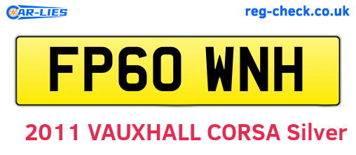 FP60WNH are the vehicle registration plates.