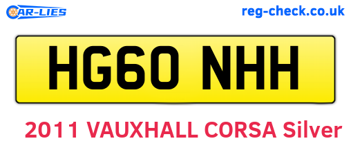 HG60NHH are the vehicle registration plates.