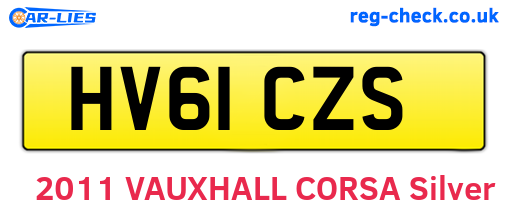 HV61CZS are the vehicle registration plates.