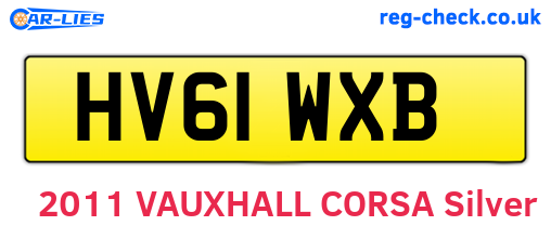 HV61WXB are the vehicle registration plates.