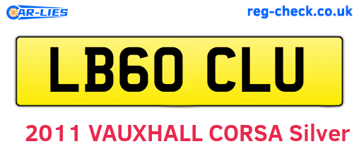 LB60CLU are the vehicle registration plates.