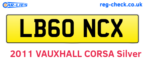 LB60NCX are the vehicle registration plates.