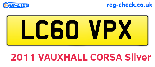 LC60VPX are the vehicle registration plates.