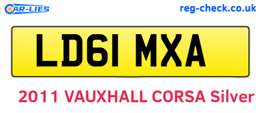 LD61MXA are the vehicle registration plates.