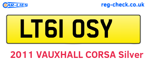 LT61OSY are the vehicle registration plates.