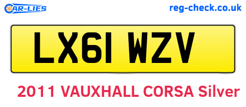 LX61WZV are the vehicle registration plates.