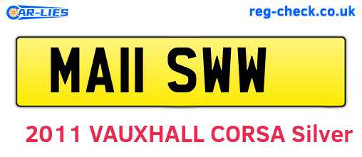 MA11SWW are the vehicle registration plates.