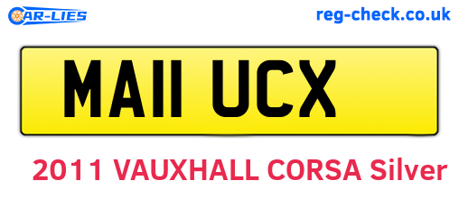MA11UCX are the vehicle registration plates.