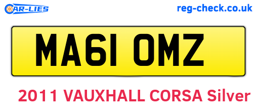 MA61OMZ are the vehicle registration plates.