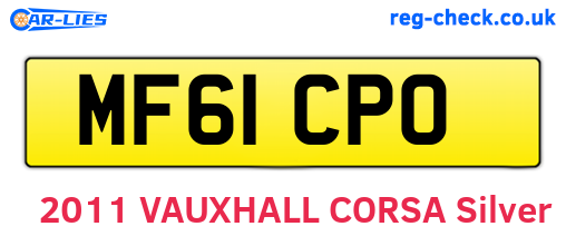 MF61CPO are the vehicle registration plates.