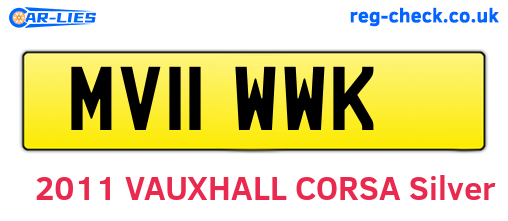 MV11WWK are the vehicle registration plates.