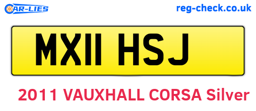 MX11HSJ are the vehicle registration plates.