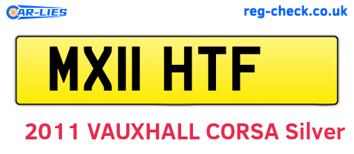 MX11HTF are the vehicle registration plates.