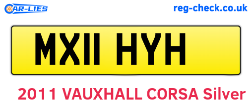 MX11HYH are the vehicle registration plates.
