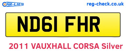 ND61FHR are the vehicle registration plates.