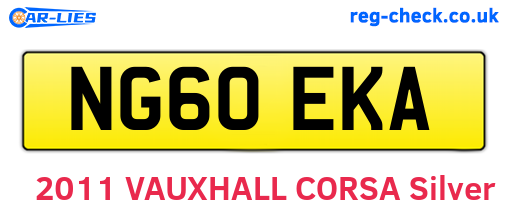NG60EKA are the vehicle registration plates.