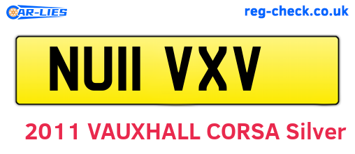 NU11VXV are the vehicle registration plates.