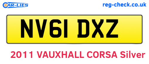 NV61DXZ are the vehicle registration plates.