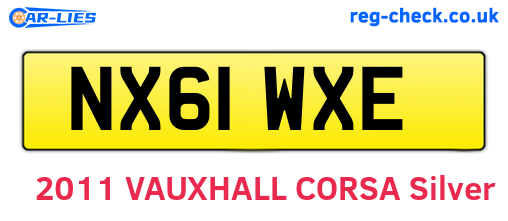 NX61WXE are the vehicle registration plates.