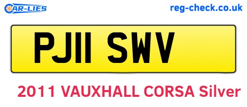 PJ11SWV are the vehicle registration plates.