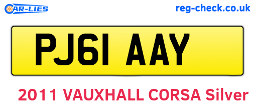 PJ61AAY are the vehicle registration plates.