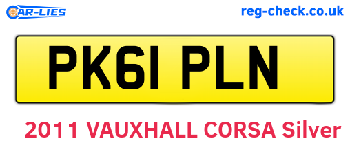 PK61PLN are the vehicle registration plates.
