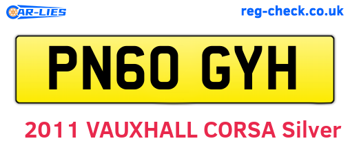 PN60GYH are the vehicle registration plates.