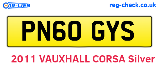 PN60GYS are the vehicle registration plates.