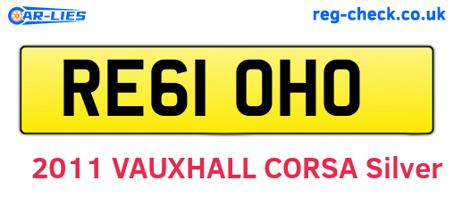 RE61OHO are the vehicle registration plates.