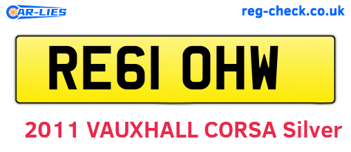 RE61OHW are the vehicle registration plates.