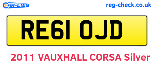 RE61OJD are the vehicle registration plates.