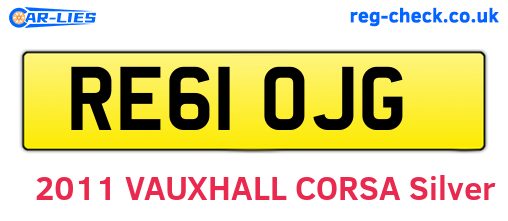 RE61OJG are the vehicle registration plates.