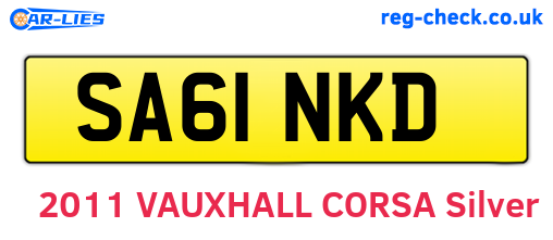SA61NKD are the vehicle registration plates.