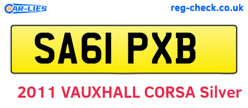 SA61PXB are the vehicle registration plates.