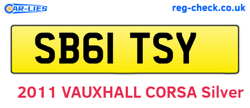 SB61TSY are the vehicle registration plates.