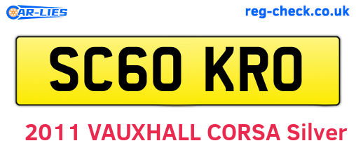 SC60KRO are the vehicle registration plates.