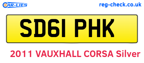 SD61PHK are the vehicle registration plates.