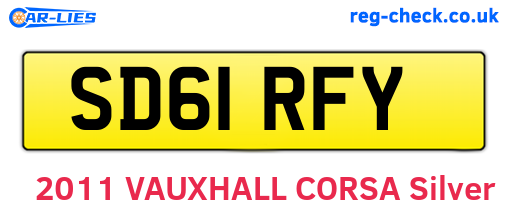 SD61RFY are the vehicle registration plates.