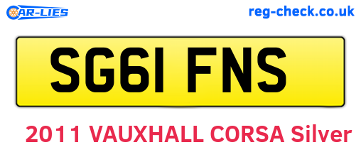 SG61FNS are the vehicle registration plates.