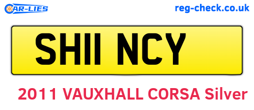 SH11NCY are the vehicle registration plates.