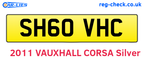 SH60VHC are the vehicle registration plates.