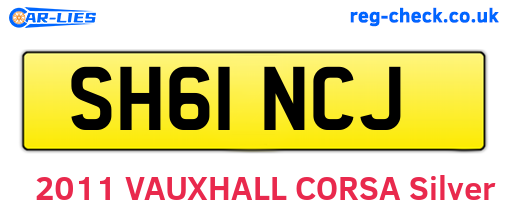 SH61NCJ are the vehicle registration plates.