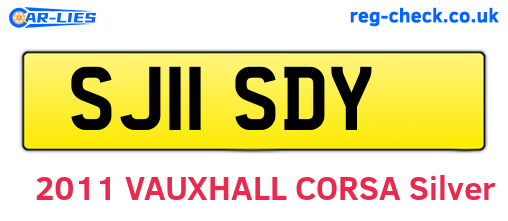SJ11SDY are the vehicle registration plates.